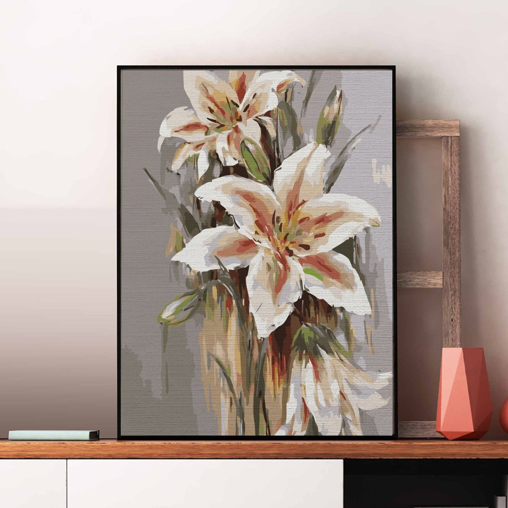 Crini albi (White lilies) - Pictură pe numere - 1 | YEO