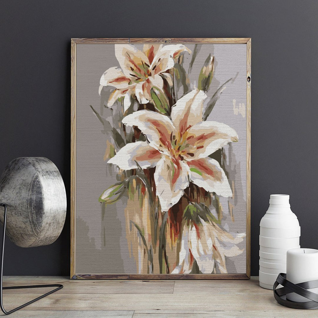 Crini albi (White lilies) - Pictură pe numere