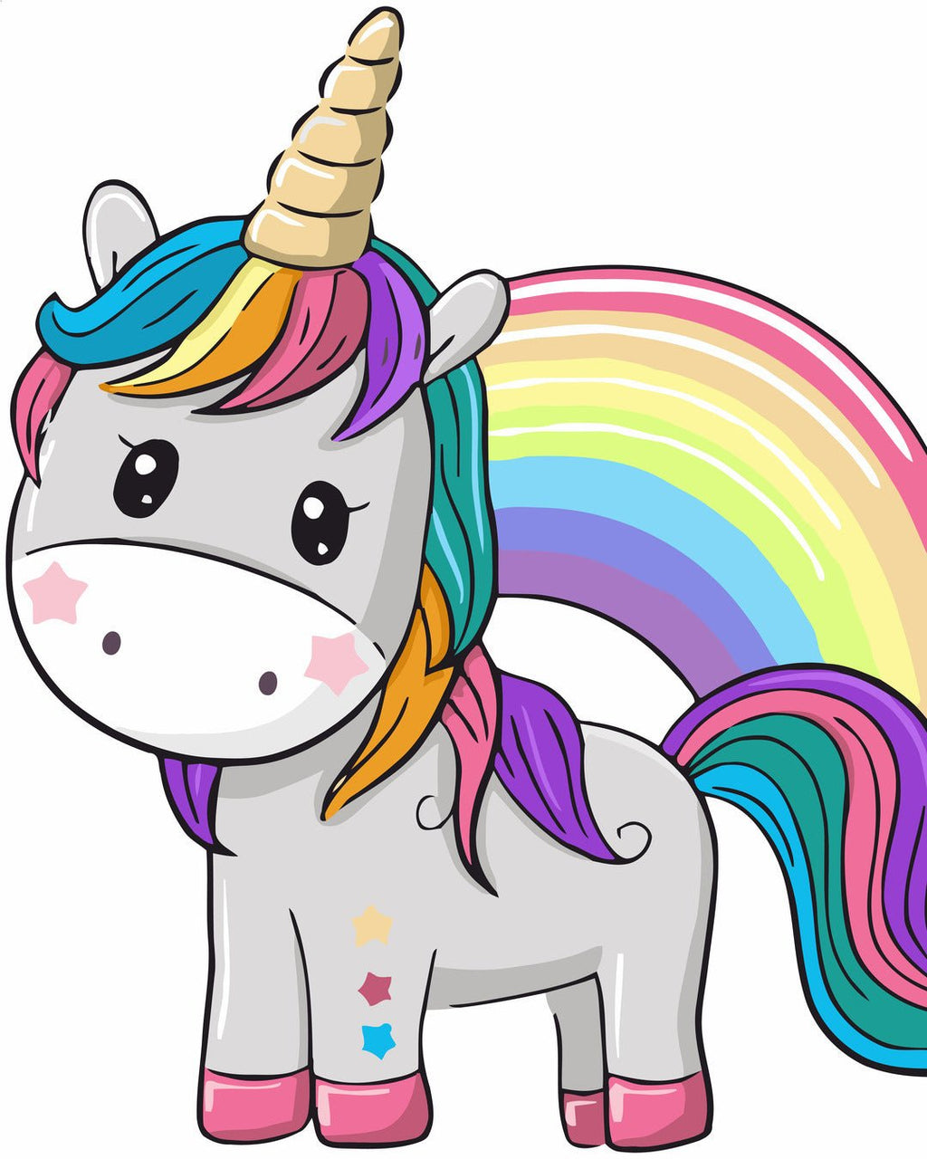 Unicornul Vesel (Happy unicorn) - Pictură pe numere - 3 | YEO