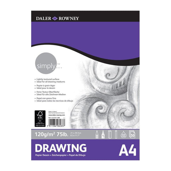 DALER-ROWNEY - Bloc dessin papier épais 30 feuilles A3 - 200g/m² - grain fin