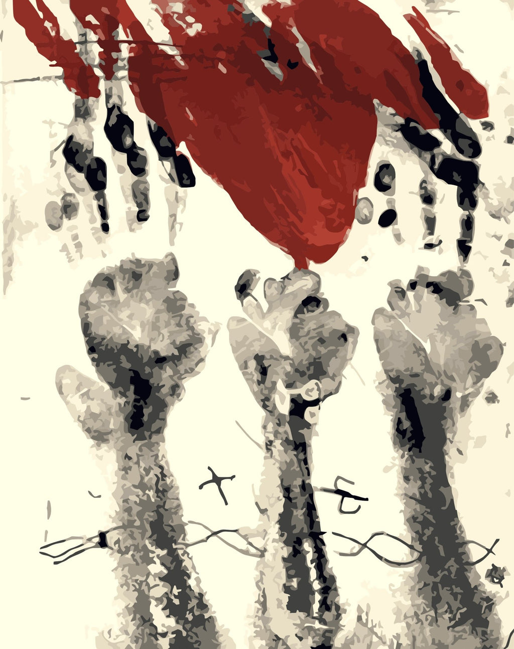 Bloody handprint (Moma) - Pictură pe numere - 1 | YEO