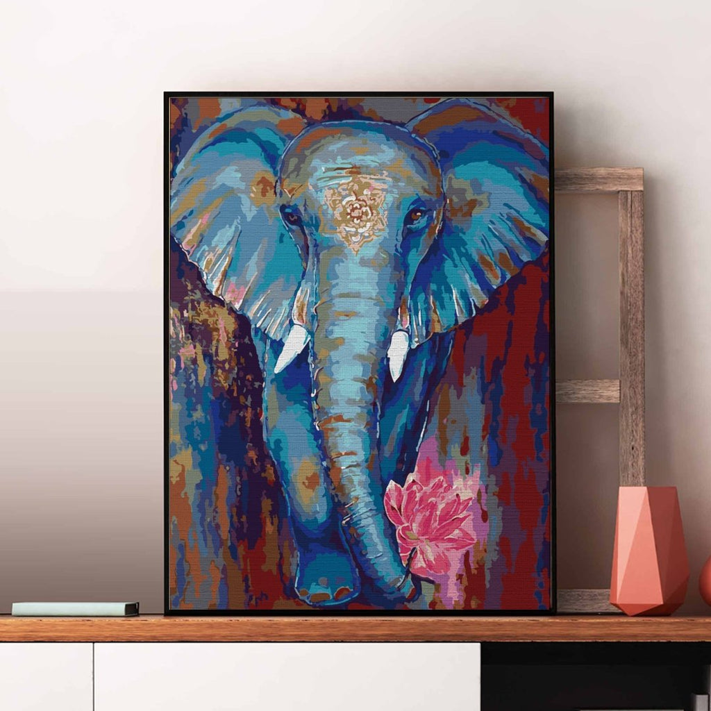 Blue elephant - Pictură pe numere - 2 | YEO