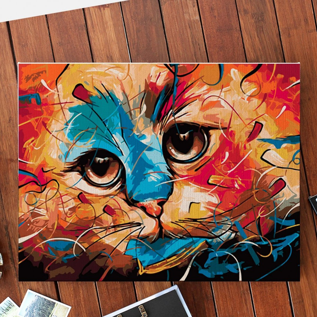 Coloured cat - Pictură pe numere - 2 | YEO