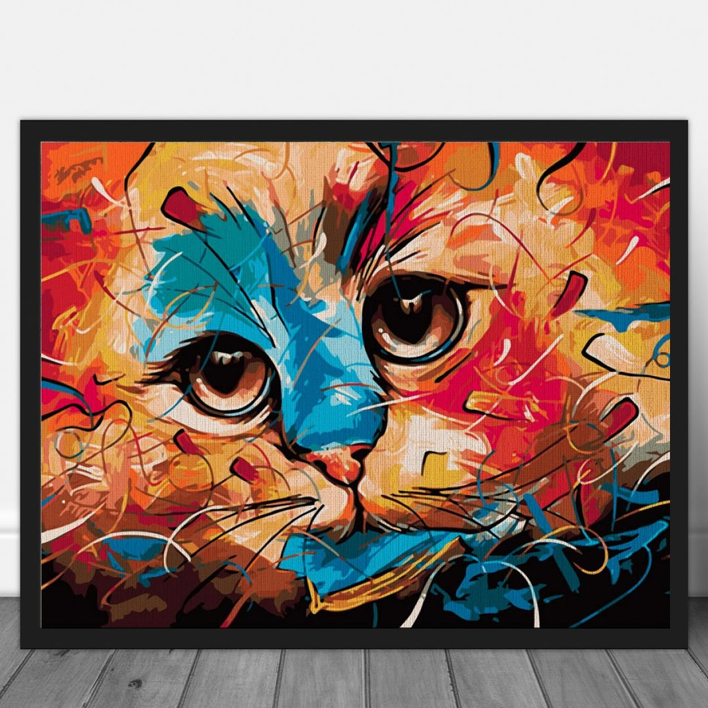 Coloured cat - Pictură pe numere - 1 | YEO