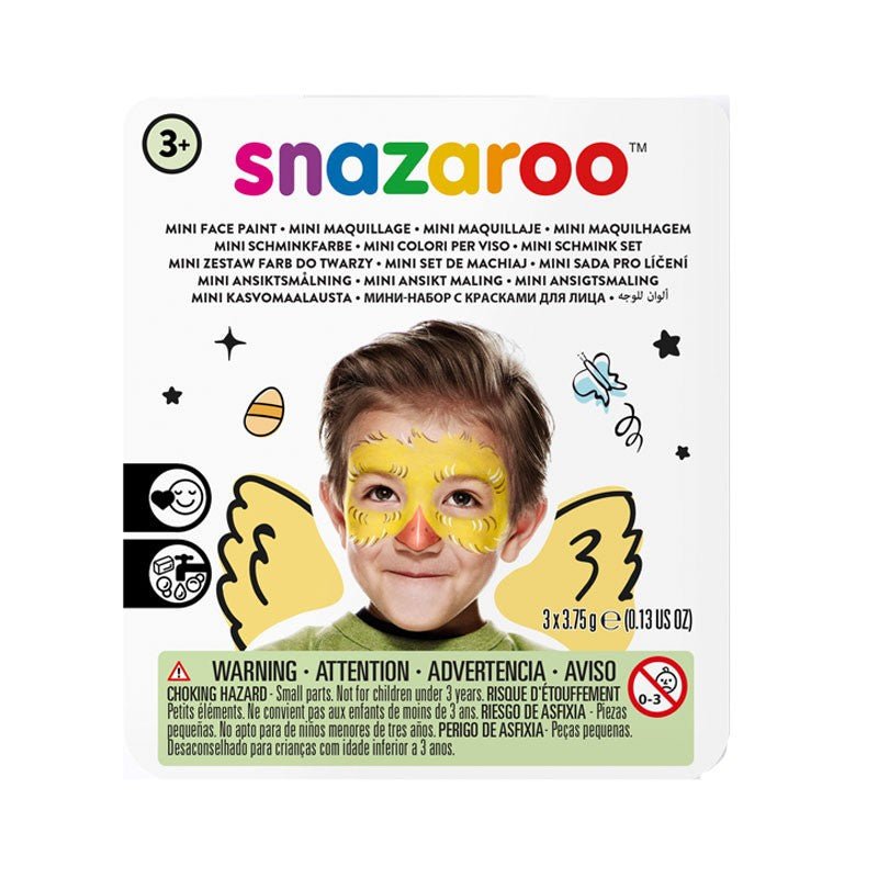 Mini set pictură pe față, culori netoxice, testate dermatologic, ușor de curățat, Chick, 3 ani+, Snazaroo