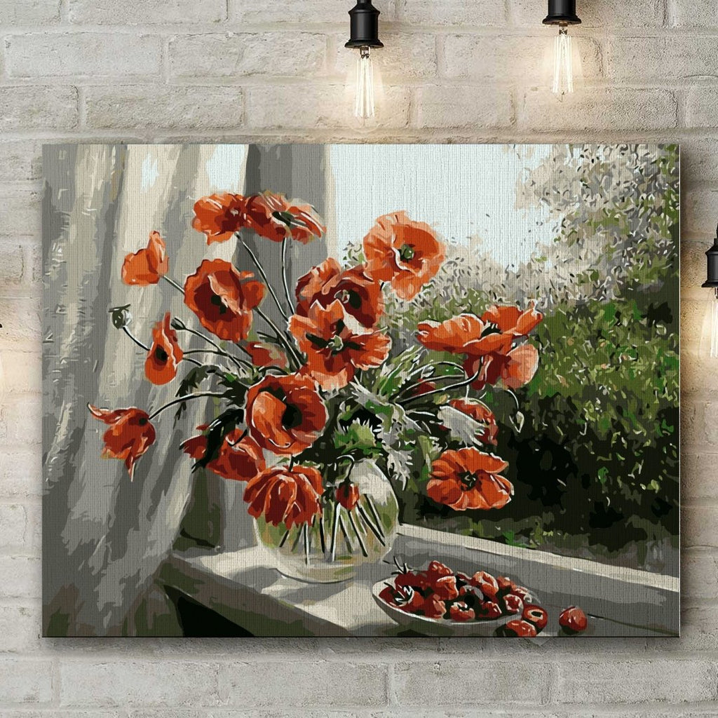 Poppies in rainy light - Pictură pe numere - 1 | YEO