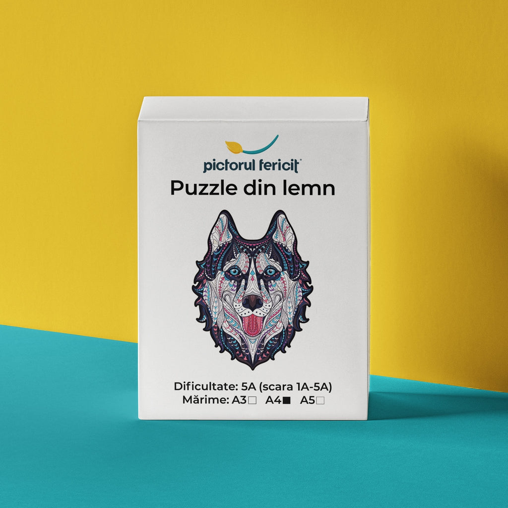 Pui de lup - Puzzle din lemn