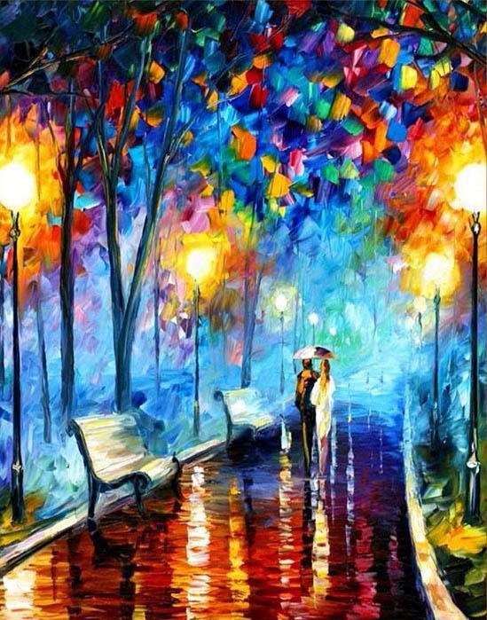 Rainy Walk (Melody of the night)- Pictură pe numere - 1 | YEO