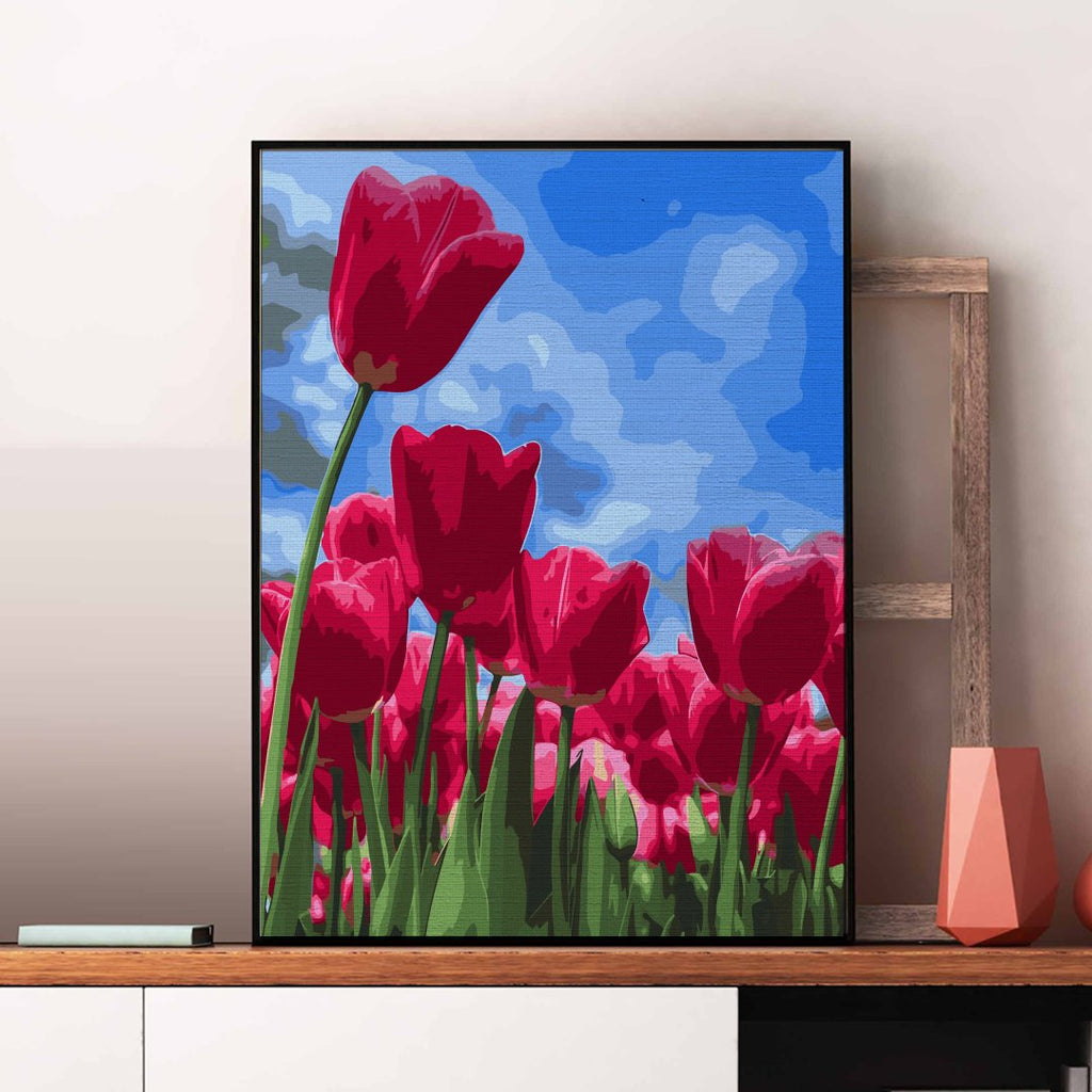 Tulips in the wind - Pictură pe numere - 1 | YEO