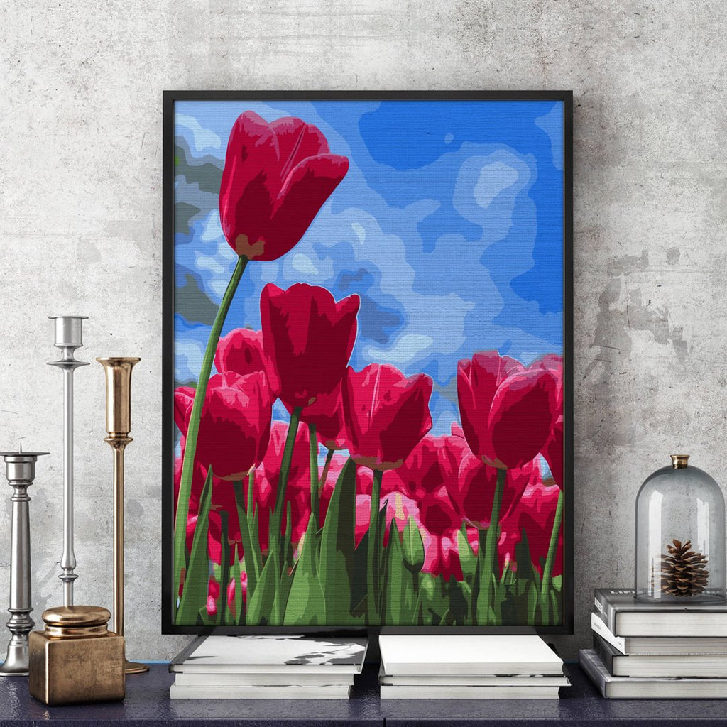 Tulips in the wind - Pictură pe numere