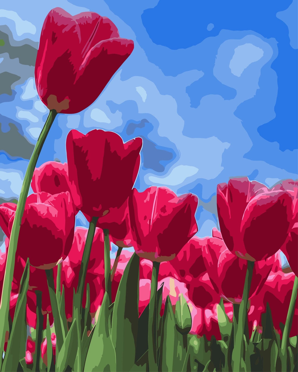 Tulips in the wind - Pictură pe numere - 3 | YEO