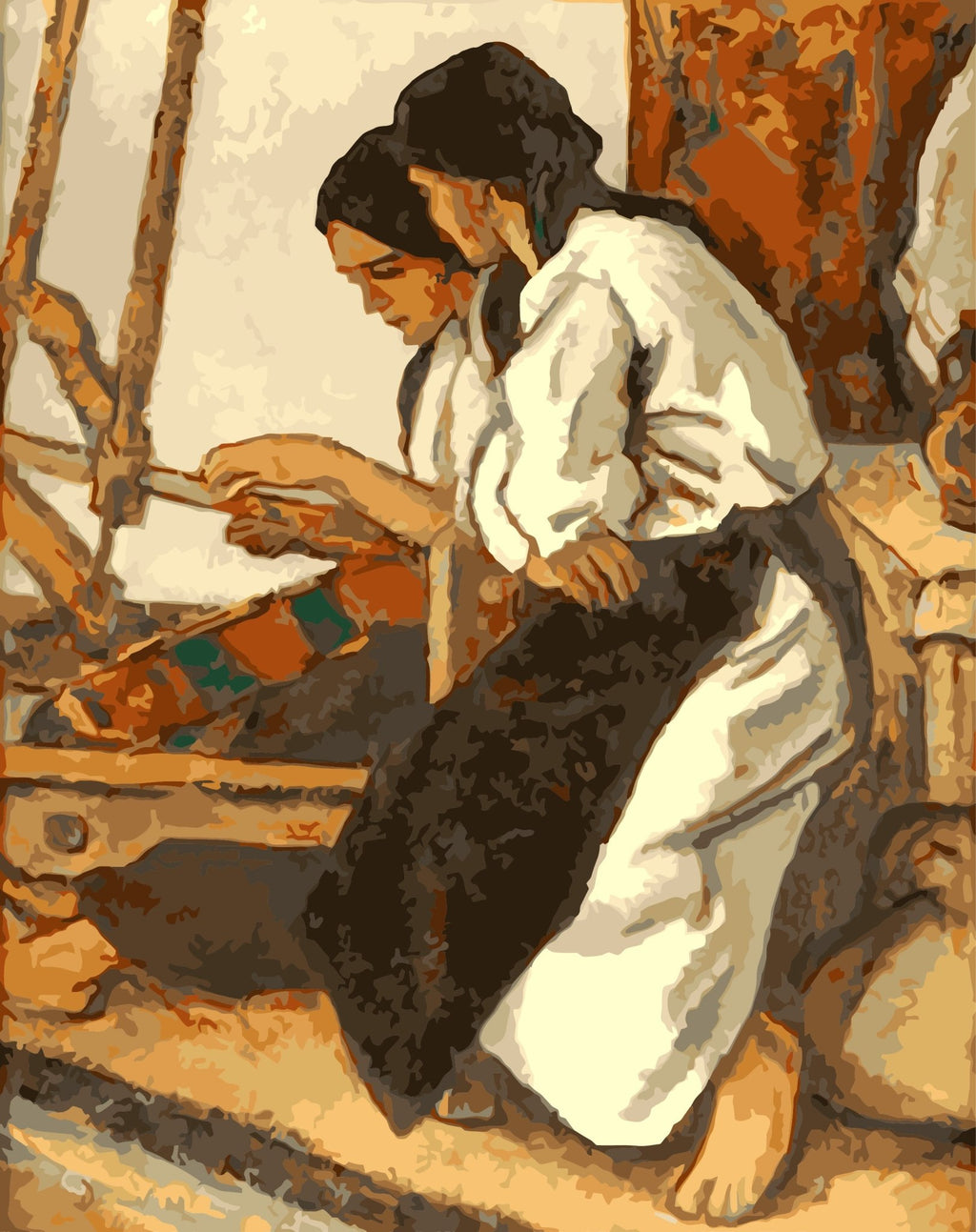 Women at work (Femei țesând la război) - Pictură pe numere - 1 | YEO