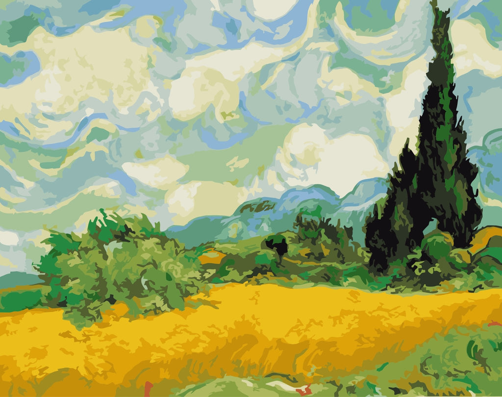 Yellow Field (Wheat Field with Cypresses) - Pictură pe numere - 1 | YEO